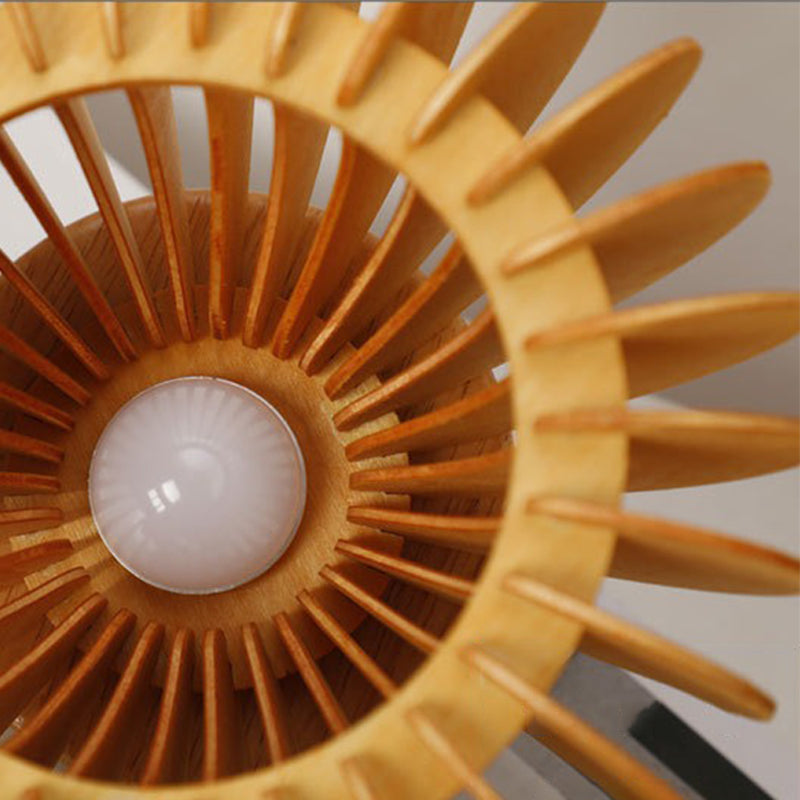 PumpkinGlow - Houten Tafellamp met LED Verlichting in Rustieke Stijl