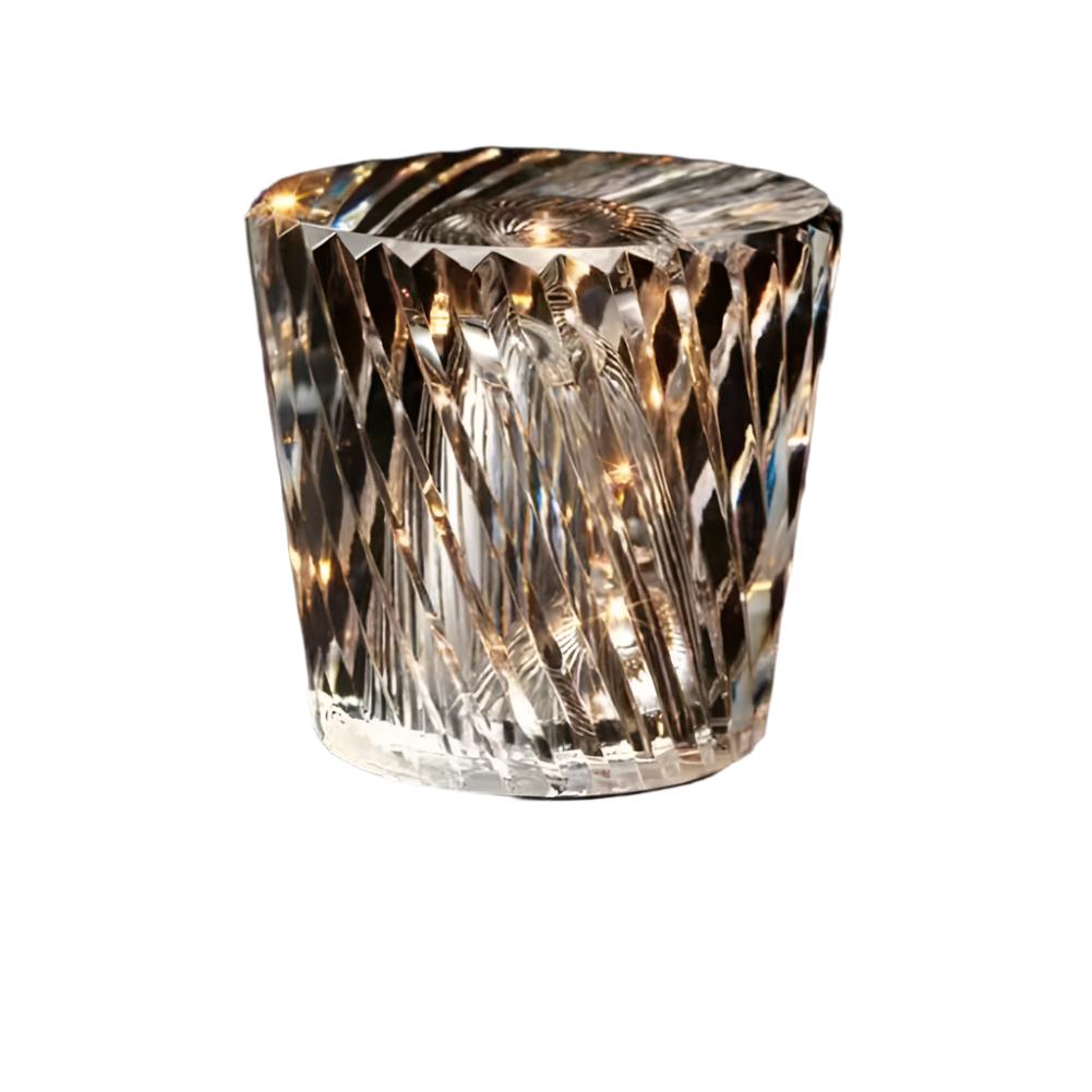 CrystalGlow - Lámpara de mesa de cristal inalámbrica con iluminación LED