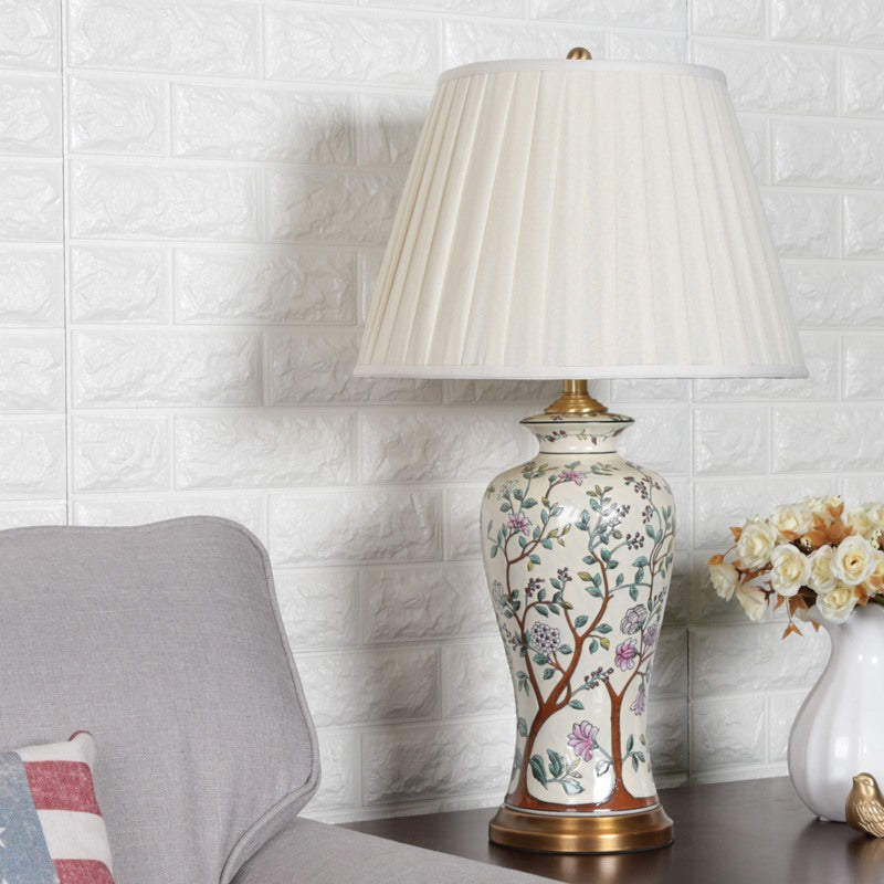 LumiCeram - Klassieke Keramische Tafellamp voor Sfeervolle Verlichting in Woonkamer & Slaapkamer
