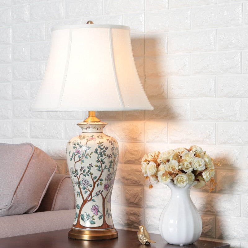 LumiCeram - Klassieke Keramische Tafellamp voor Sfeervolle Verlichting in Woonkamer & Slaapkamer