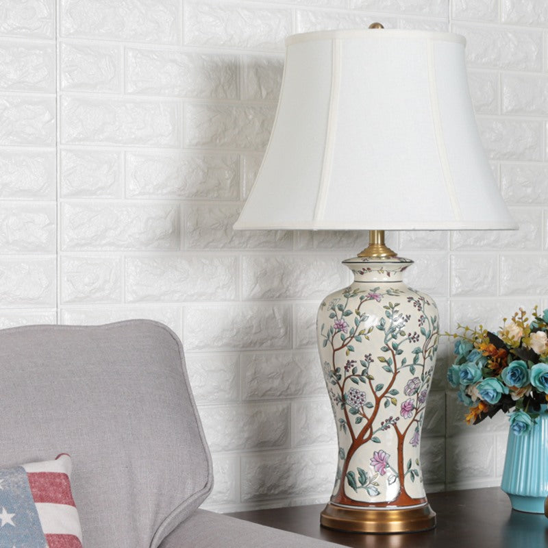 LumiCeram - Klassieke Keramische Tafellamp voor Sfeervolle Verlichting in Woonkamer & Slaapkamer