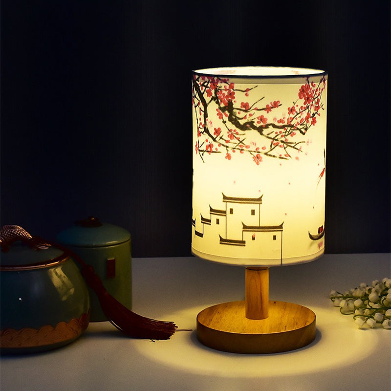 ZenGlow - Decoratieve Japanse Tafellamp met Houten Basis – Sfeerverlichting