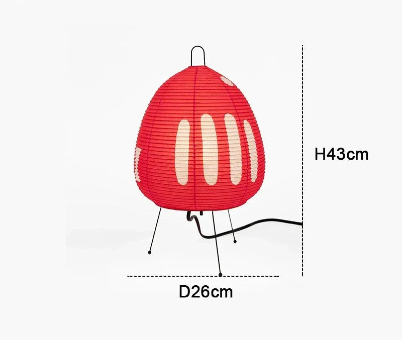 LumiZen – Japanse Papieren Tafellamp in Retro Stijl, Traditionele Verlichting voor Slaapkamer en Woonkamer