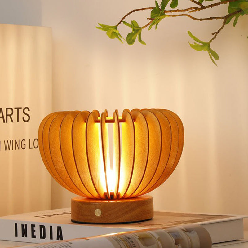 LumiWood – Houten Tafellamp in Scandinavisch Design, LED Decoratief Licht