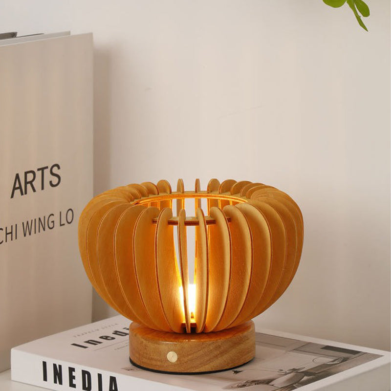 LumiWood – Houten Tafellamp in Scandinavisch Design, LED Decoratief Licht
