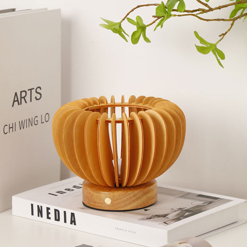 LumiWood – Houten Tafellamp in Scandinavisch Design, LED Decoratief Licht