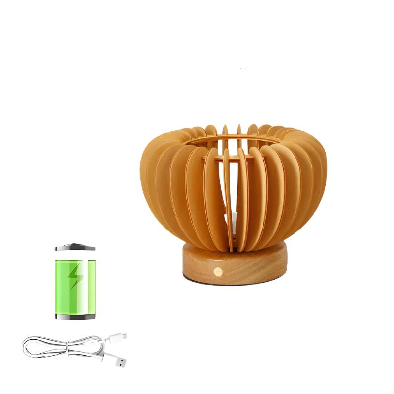 LumiWood – Houten Tafellamp in Scandinavisch Design, LED Decoratief Licht