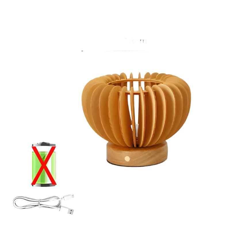 LumiWood – Houten Tafellamp in Scandinavisch Design, LED Decoratief Licht