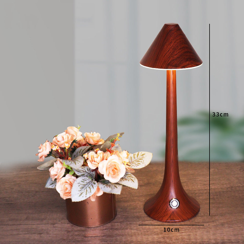 LumaWood - Oplaadbare LED Tafellamp met Houten Design, Dimbaar en Draadloos