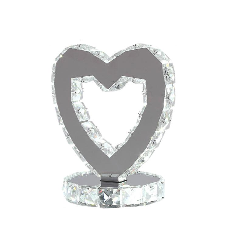 LumiCrystal - Lámpara de mesa moderna de cristal con iluminación LED | Diseño de anillo de lujo