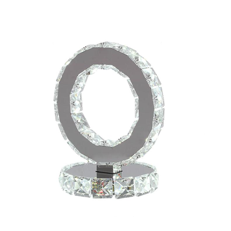 LumiCrystal - Lámpara de mesa moderna de cristal con iluminación LED | Diseño de anillo de lujo