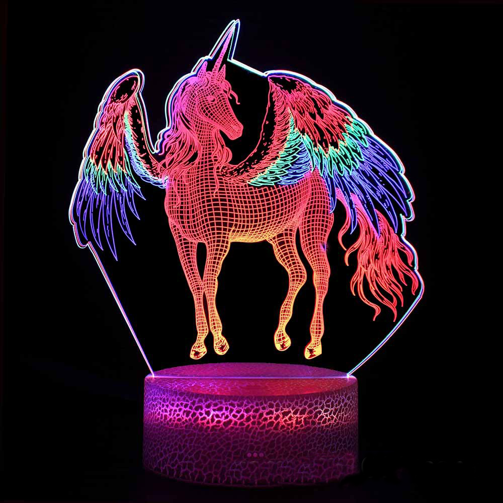 LumiUnicorn - 3D LED Nachtlampje met Kleurverandering en Magisch Ontwerp