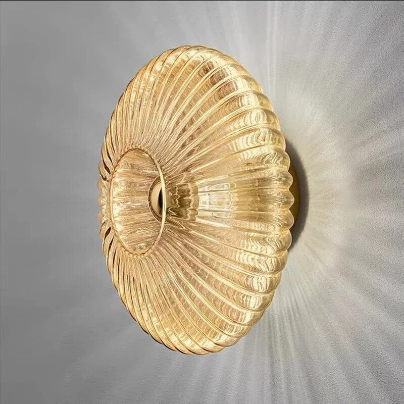 NimbusFlux - Lámpara de pared de vidrio con reflexión de luz ondulada
