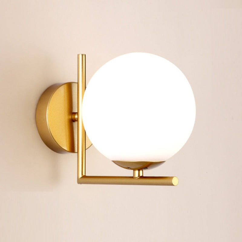 SphereGlow - Lámpara de Pared Redonda Moderna con Bola de Cristal