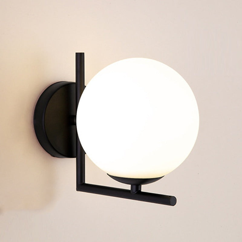 SphereGlow - Lámpara de Pared Redonda Moderna con Bola de Cristal