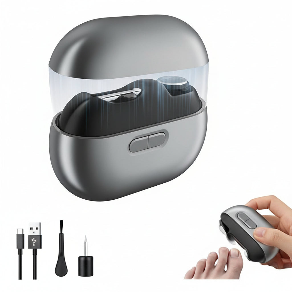 Cortador Unhas Elétrico LED Ergonômico Seguro