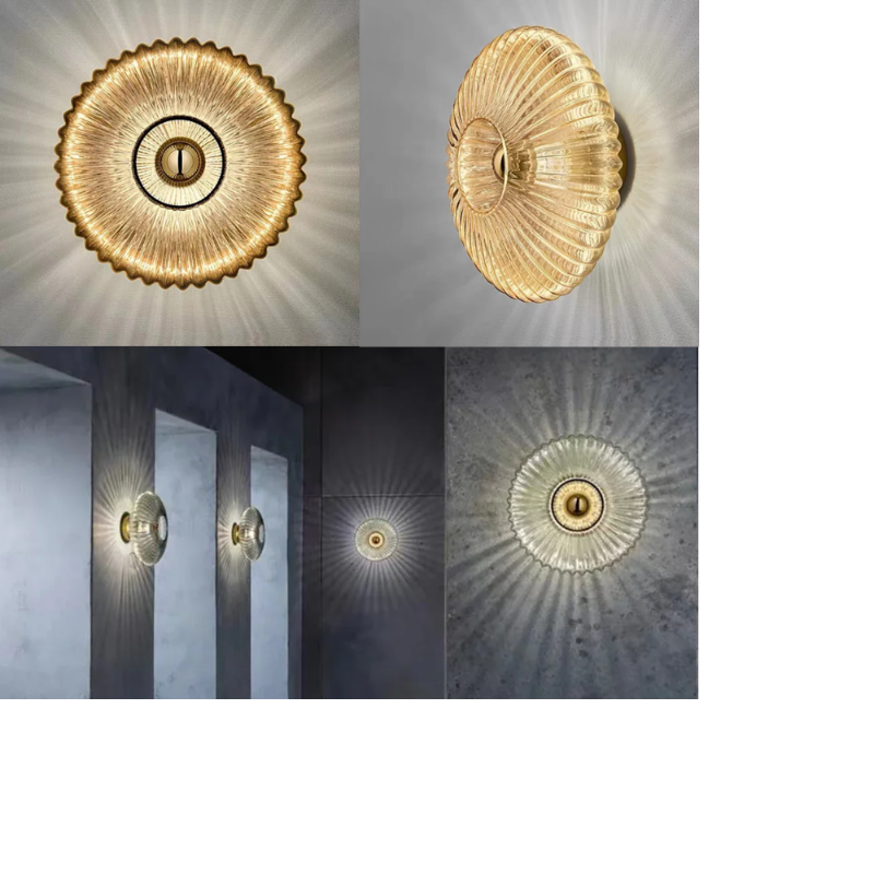 NimbusFlux - Lámpara de pared de vidrio con reflexión de luz ondulada