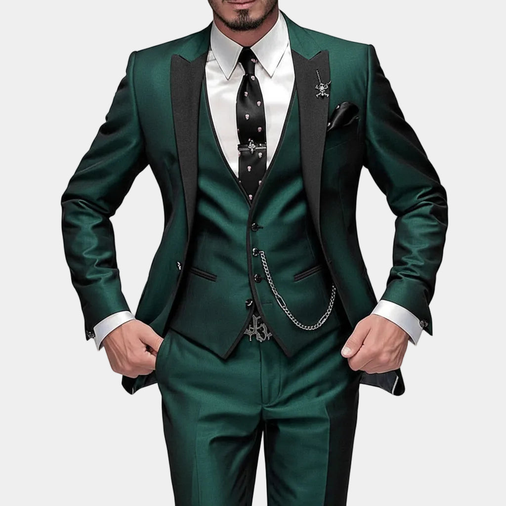 Conjunto de três peças em linho para homem: casaco de fato, colete e calças para uso profissional