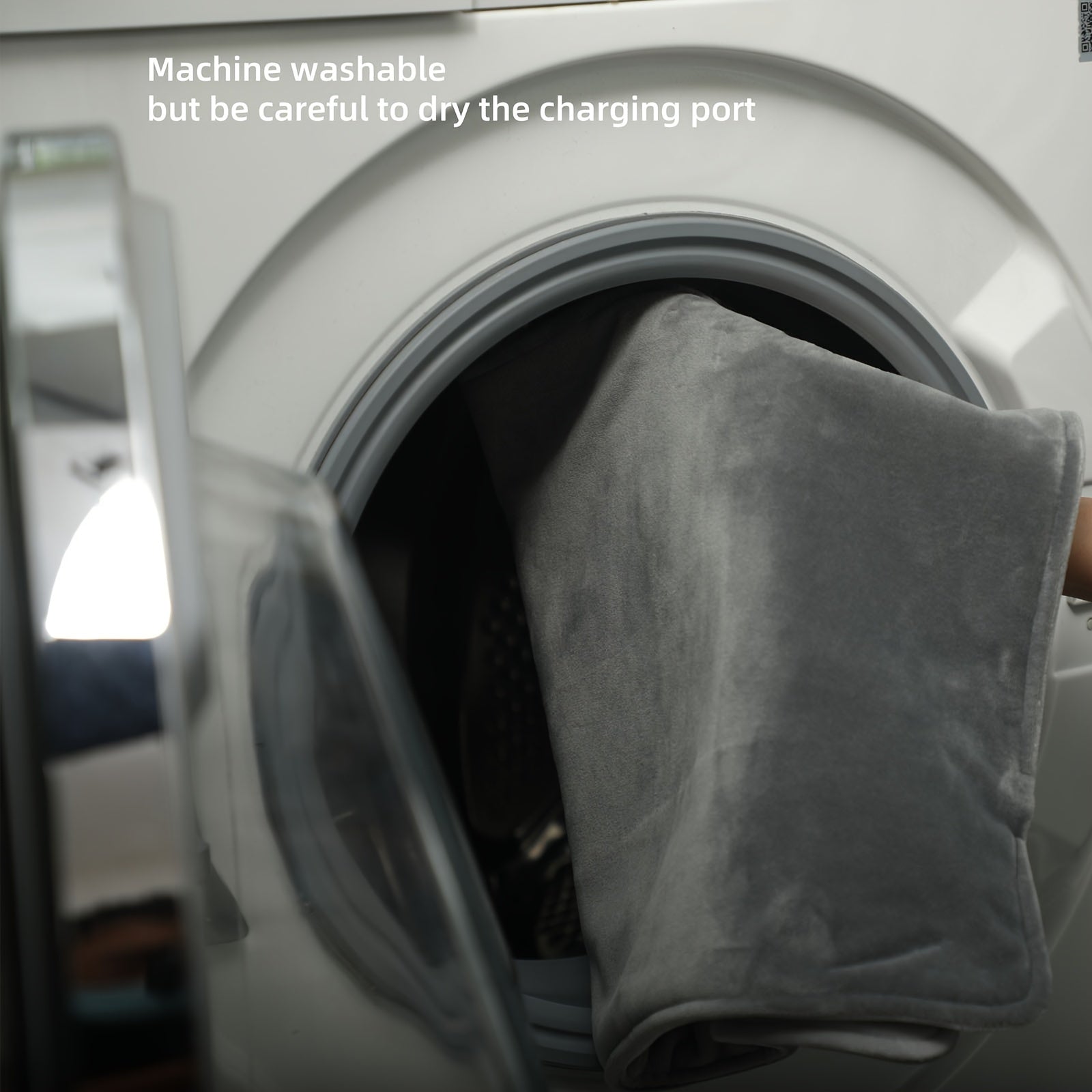 Coperta Riscaldante Elettrica USB - Coperta in Flanella Impermeabile, Grigia, 10W