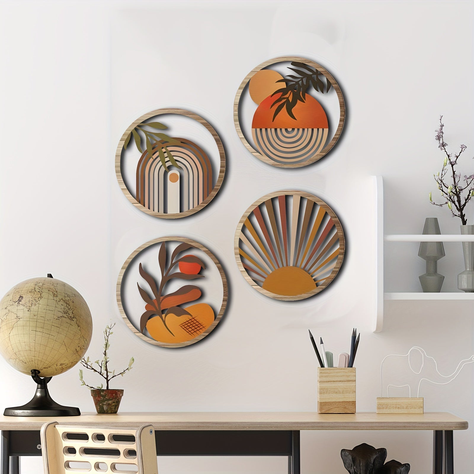 DecoHout - Bohemian Farmhouse Muurkunst Set