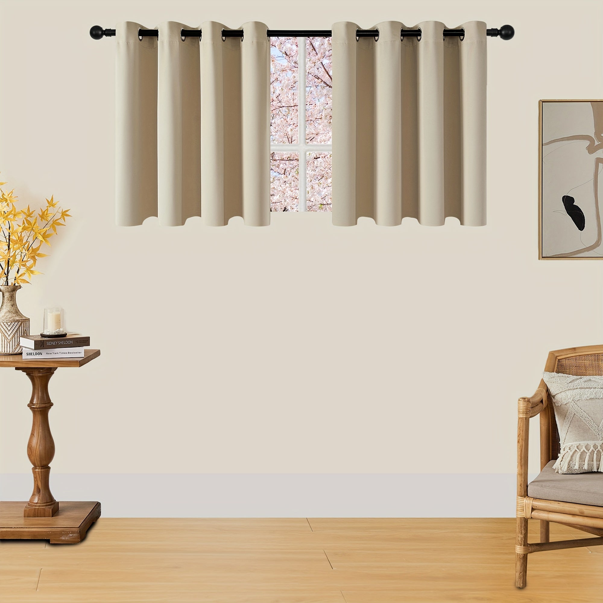 Tende Oscuranti - 2 Pezzi Tende Moderne in Poliestere con Isolamento Termico e Anelli