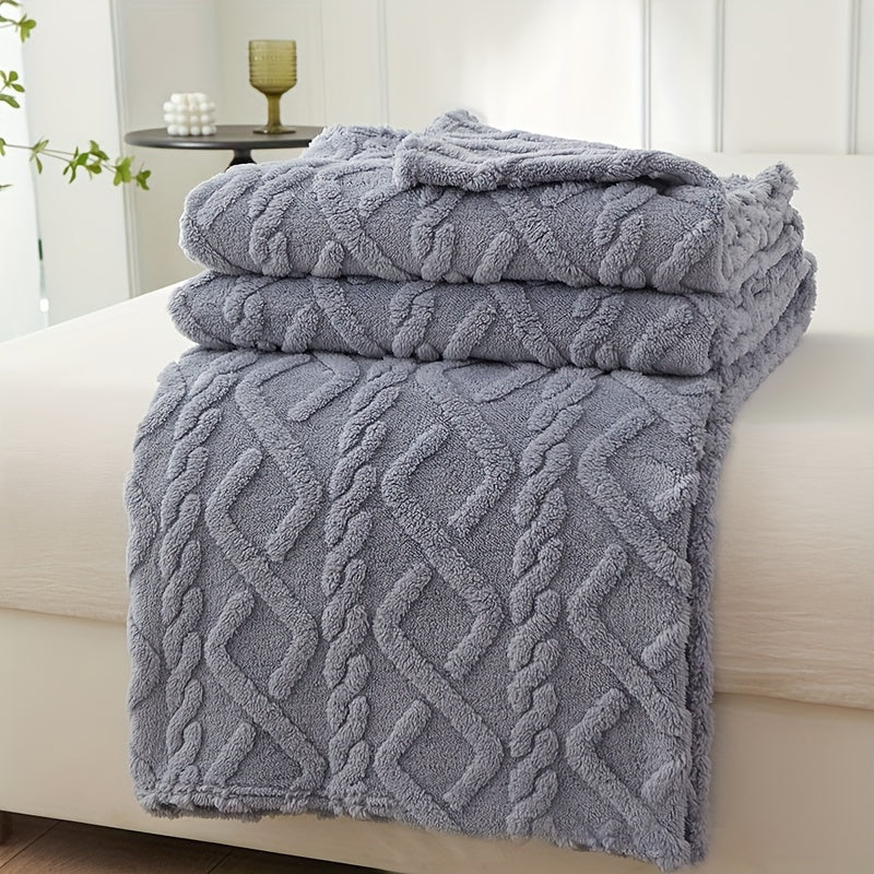 Lamb Fleece Blanket - Soft Warm Multifunctional Flannel Blanket for Bed, Couch, and Travel