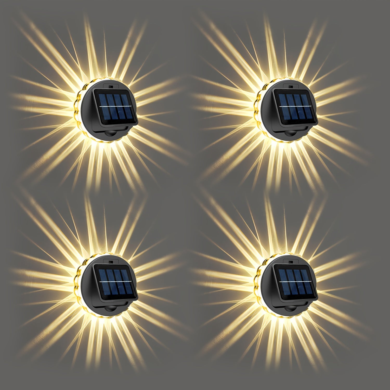 SolarFence - 4-Pack Waterproof Solar-Powered LED Lighting for Fences, Patios, and Stairs