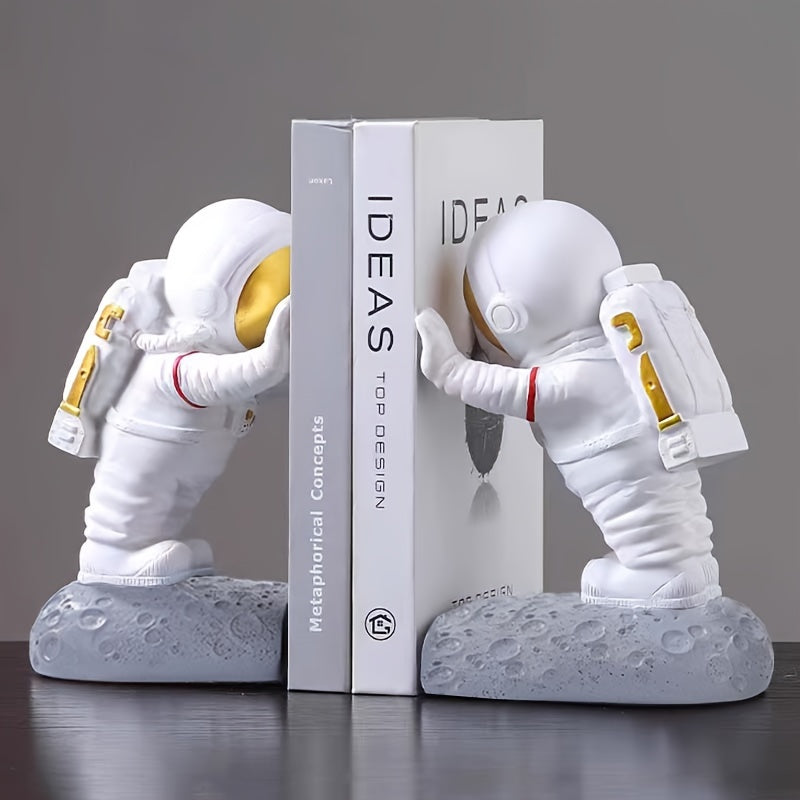 SpaceHold - 2 pezzi di fermalibri astronauta per libri pesanti