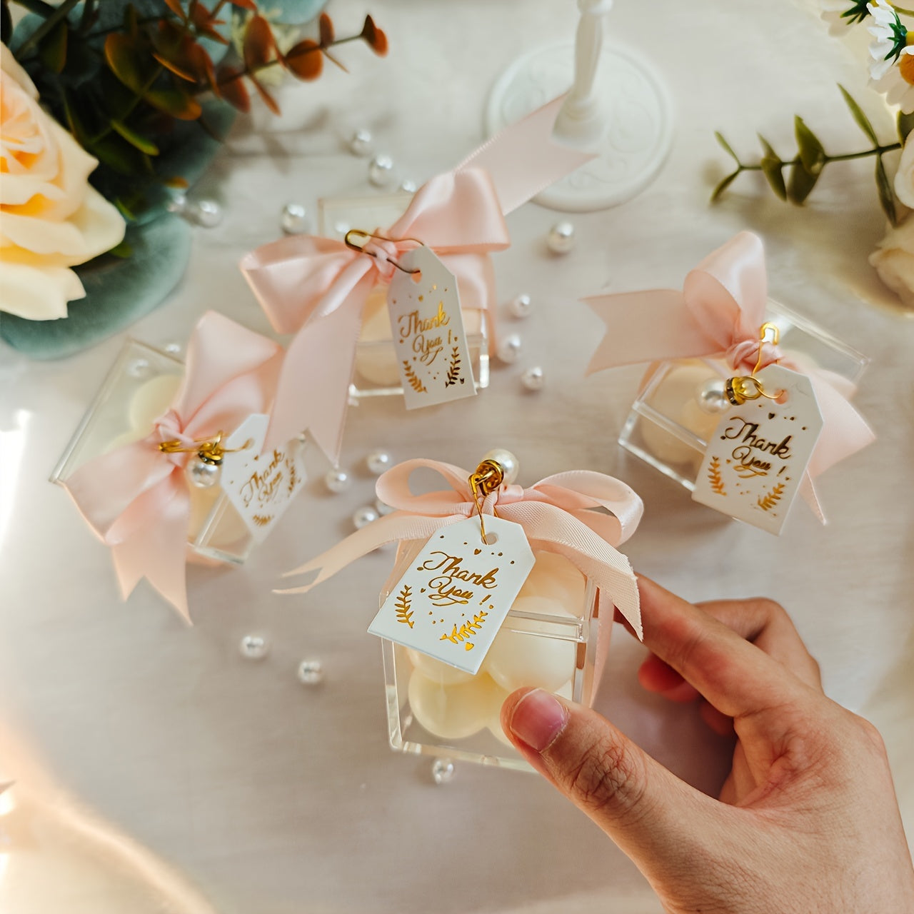 Candele Profumate Fresia (10/20 pezzi) - Perfette per Matrimoni, Baby Shower e Decorazioni per la Casa