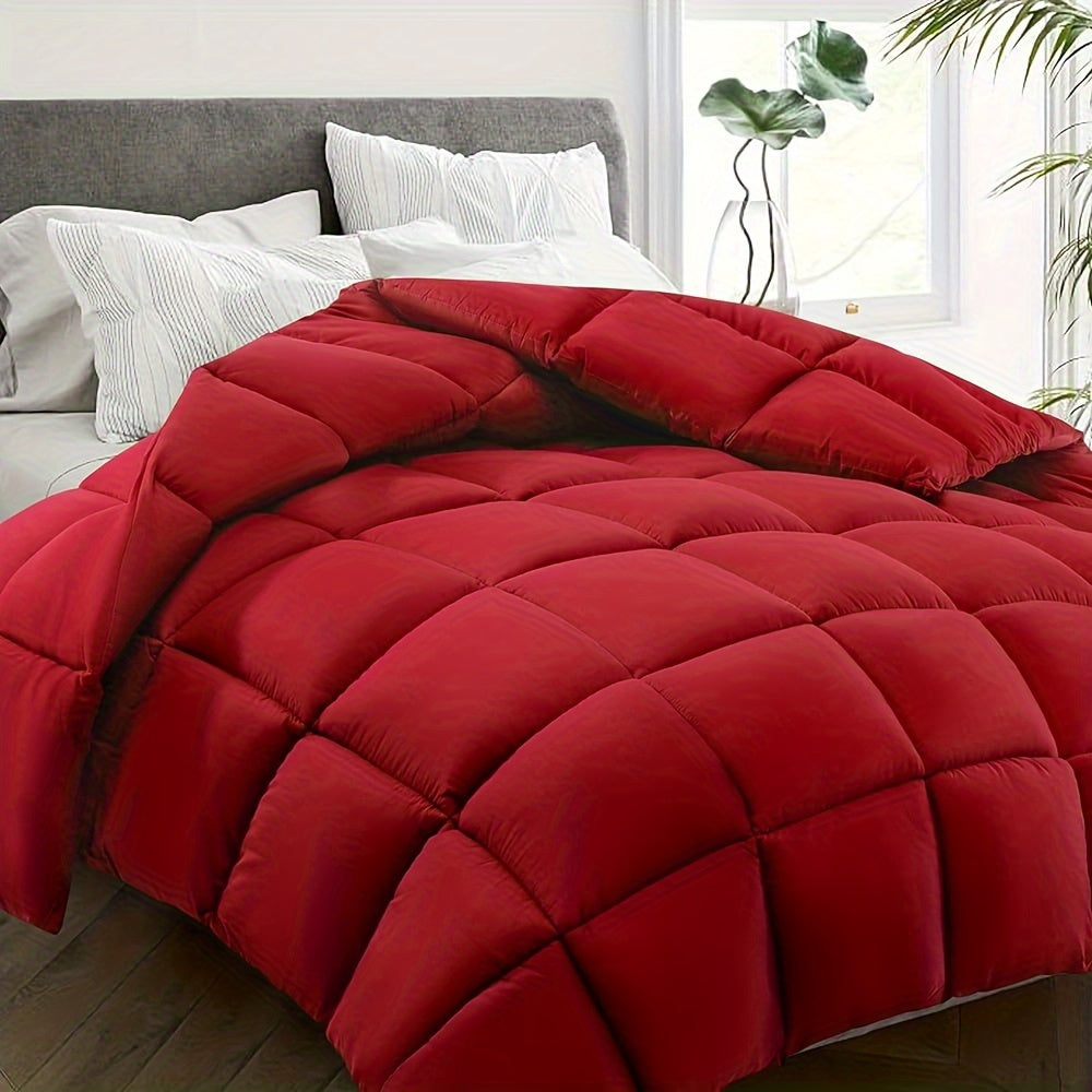 1pc Solid Color Square Duvet, Ultralight Warm Polyester Bedspread For All Seasons, Soft Comfortable Duvet For Bedroom, Guest Room