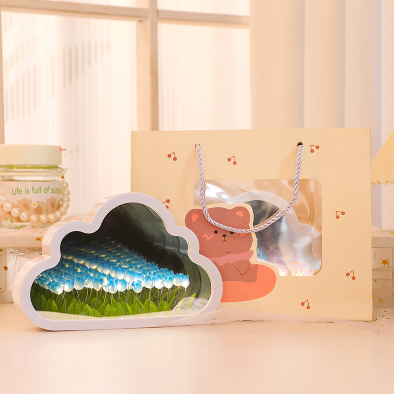 Candeeiro de tulipa - Luz noturna LED com desenho de flor