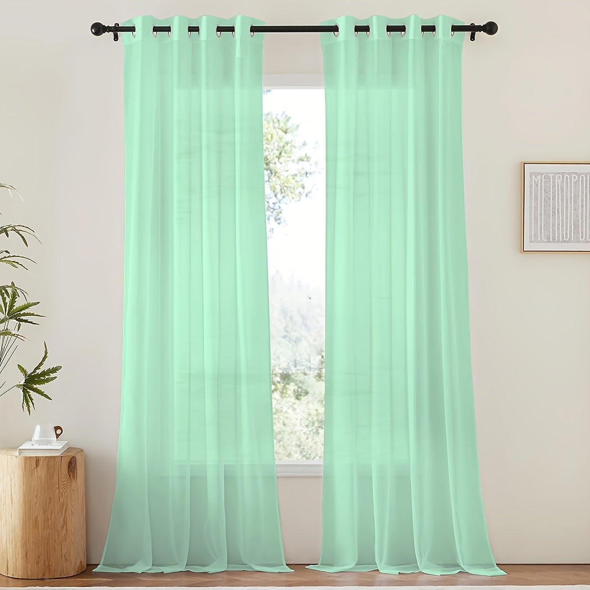 Tende in voile bianco leggero - 2 pezzi con occhielli per soggiorno e camera da letto