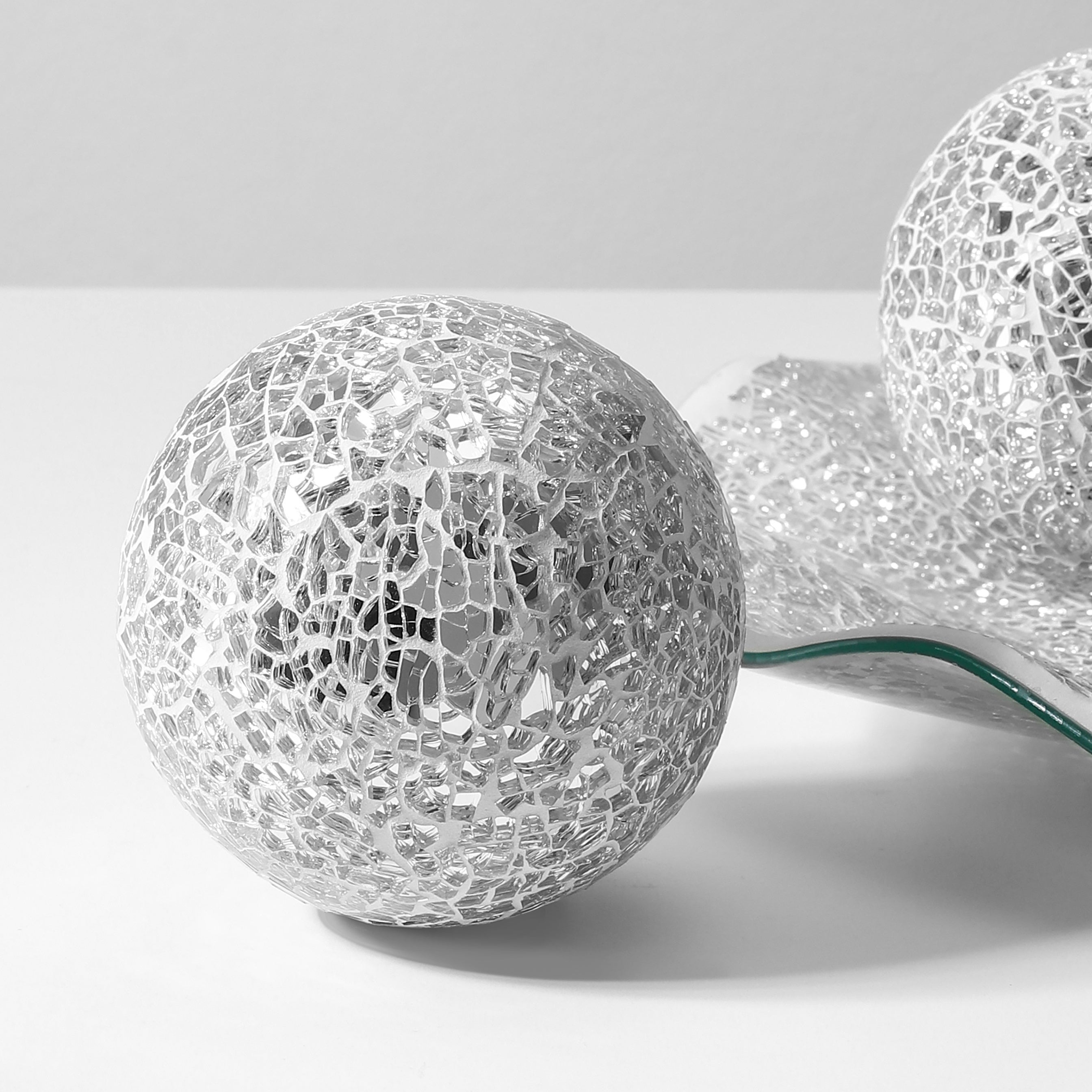 MosaicServe - Set di 4 Piatti Decorativi in Vetro a Mosaico