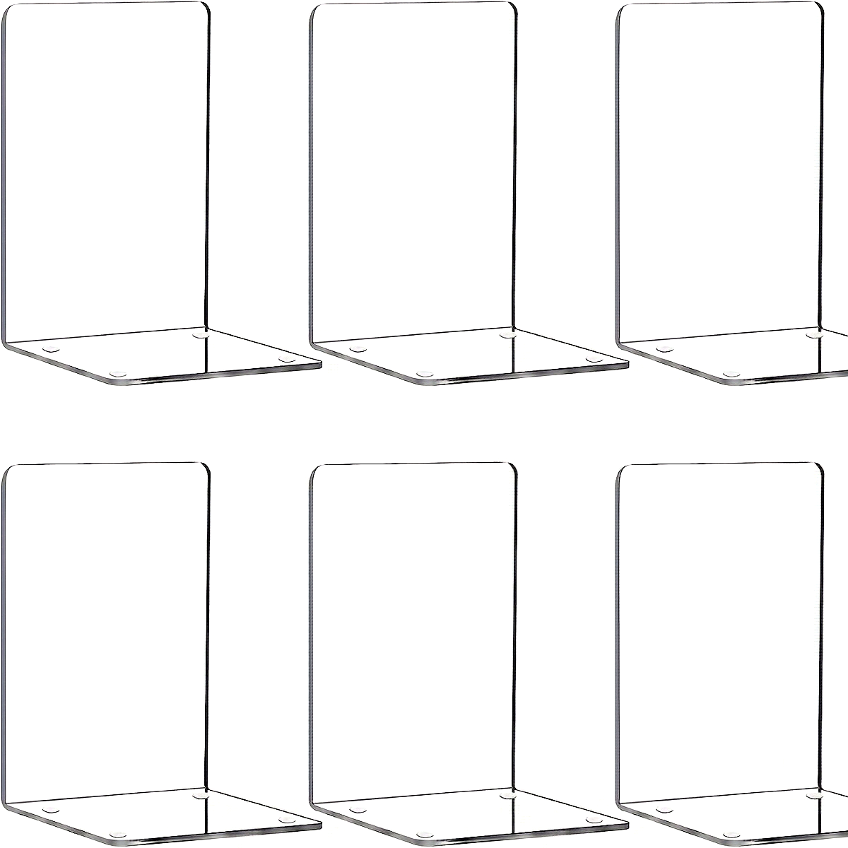 Fermalibri in acrilico trasparente - Moderni fermalibri a forma di L per l'organizzazione della scrivania