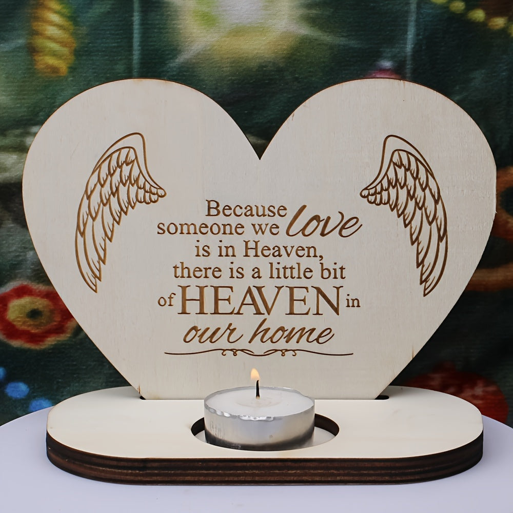 Wooden Heart Candle Holder - Christmas Decoration & Family Memory