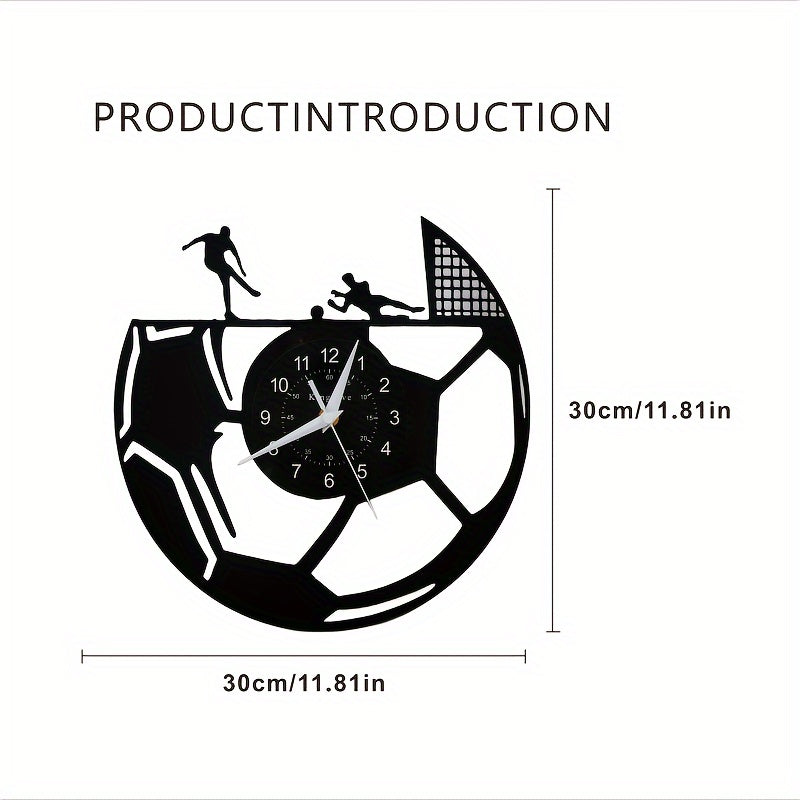 Vinyl Record Wandklok - Voetbalthema - Stille Werking