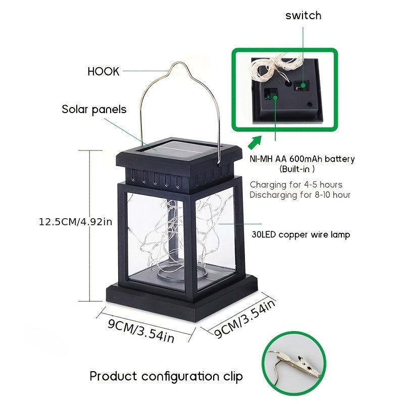 Solar Lantern - 1/3/4 Pieces Waterproof Solar Hanging Lanterns, Garden Decorations and Christmas Ornaments