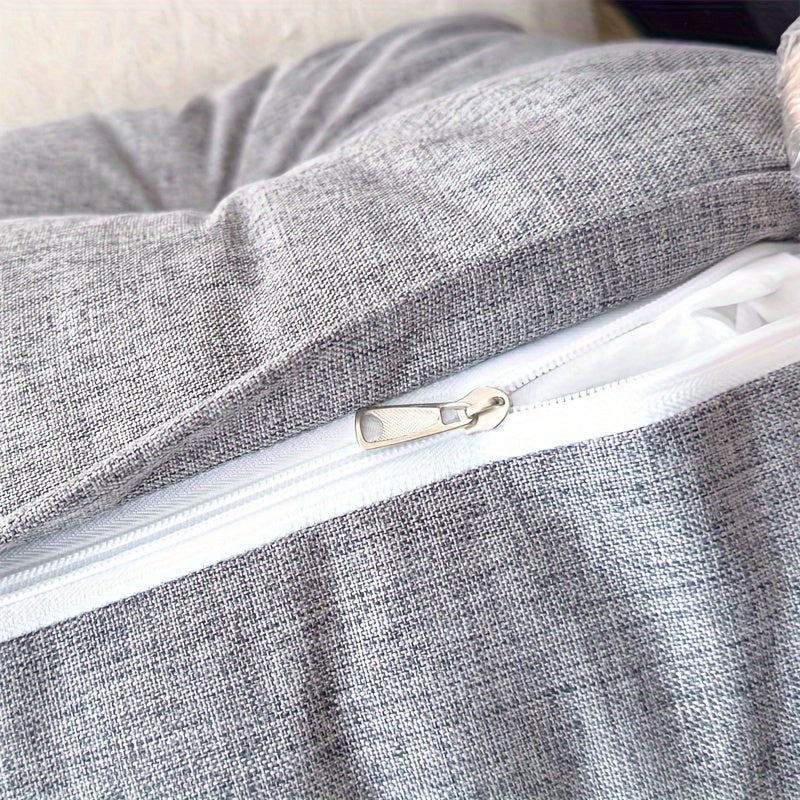 Ademend Lino Triangolare Cuscino a Wedge - Cuscino per Schiena Confortevole per Letto e Divano