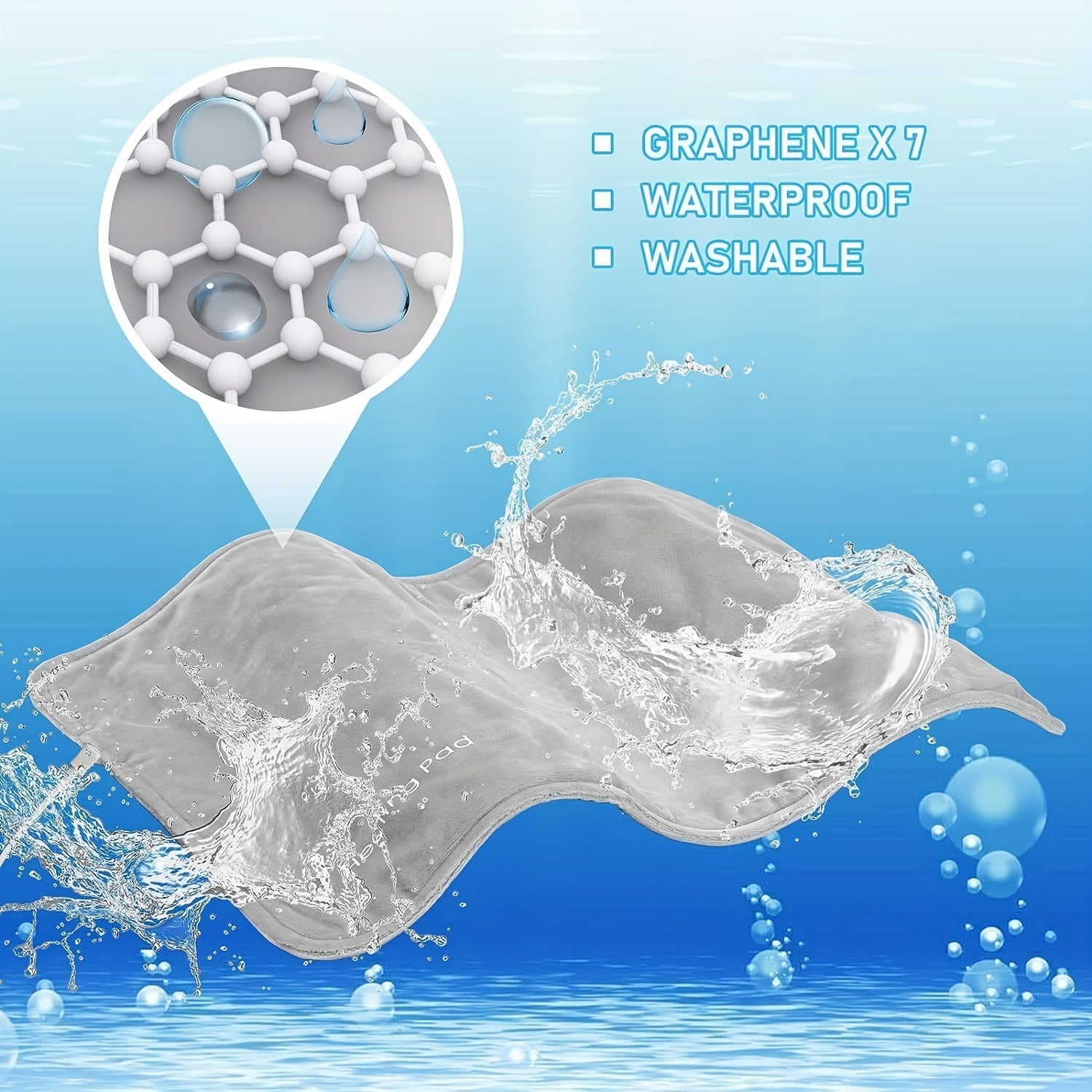 Coperta Riscaldante Elettrica USB - Coperta in Flanella Impermeabile, Grigia, 10W