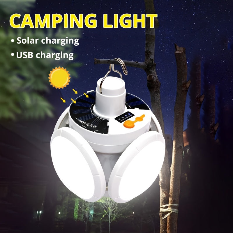 SolarFold - Portable USB Rechargeable LED Camping Lamp, Ideal