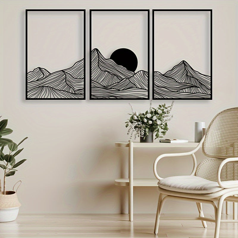 NatureSet - 3-delige Metalen Wandkunst