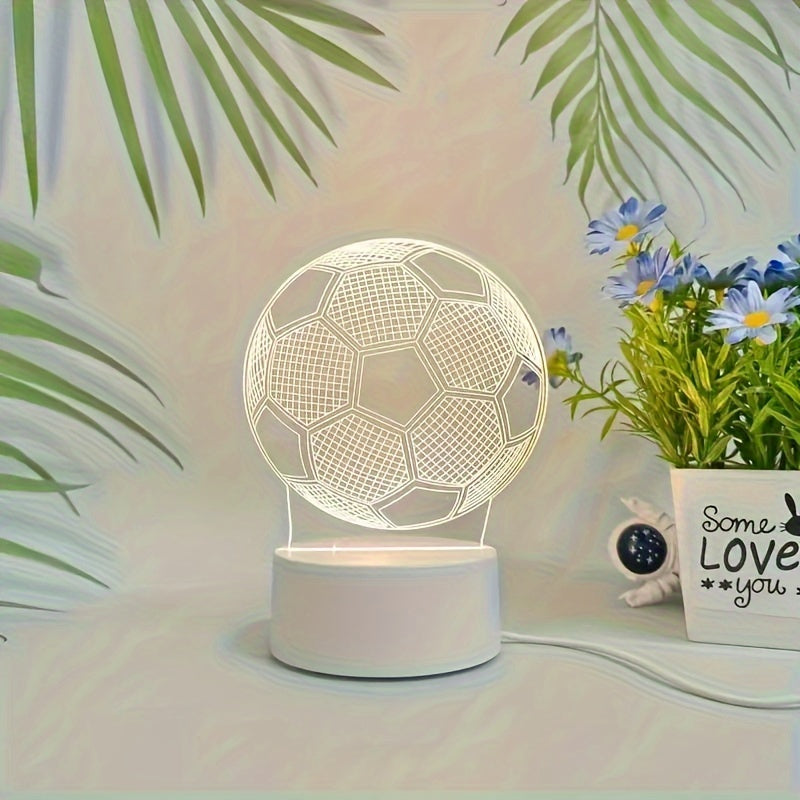 SoccerGlow - Voetbal LED Nachtlamp met Acryl Basis