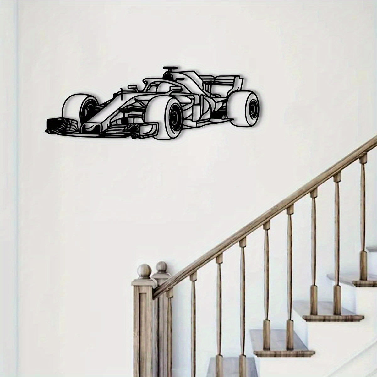 RaceSculpt - Formule Raceauto Metalen Muursculptuur