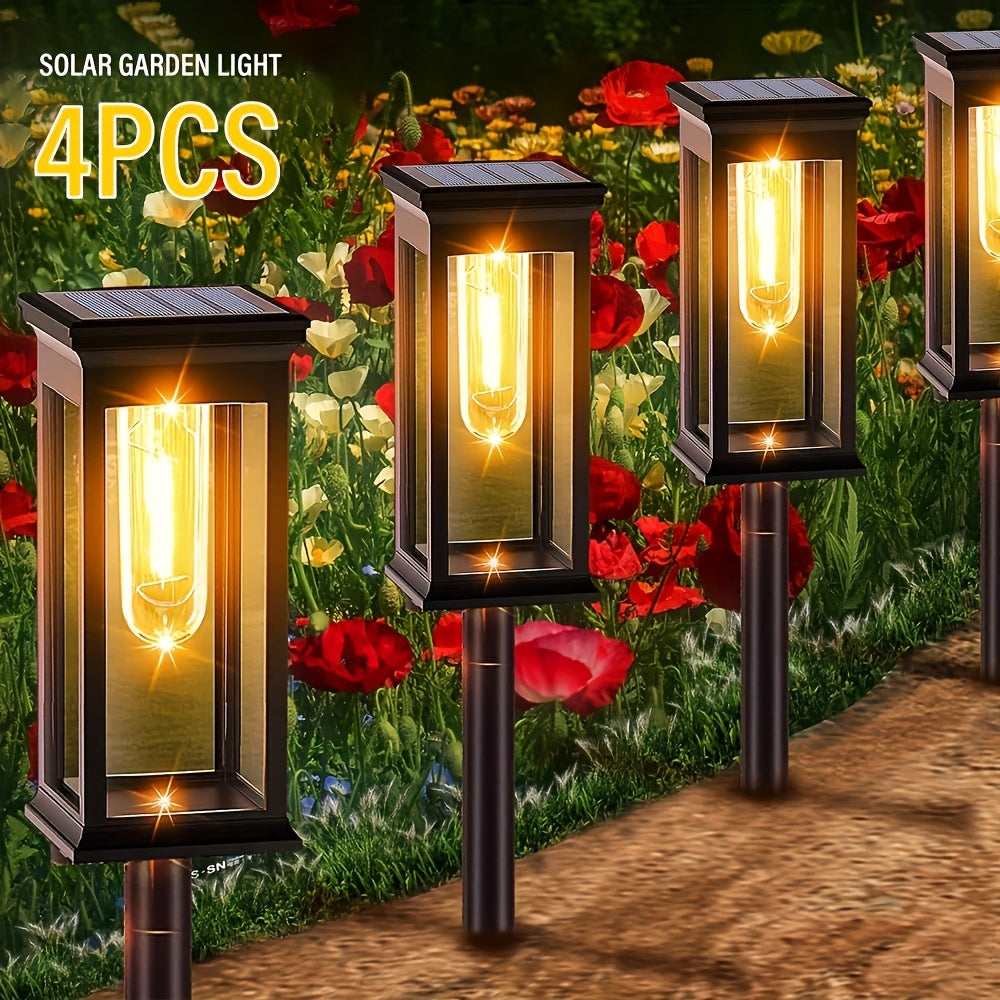 SolarLux - Set de 4 piezas de iluminación solar para jardín IP44 impermeable