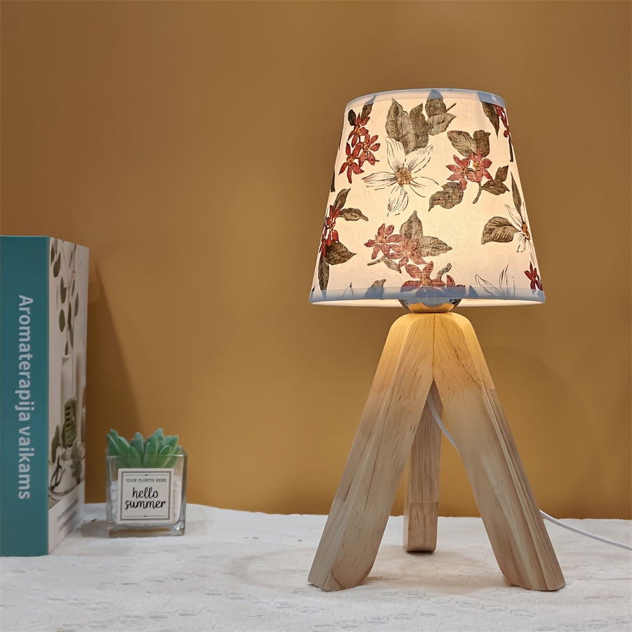 BloemLamp - Lámpara de mesa LED moderna con base de madera, alimentada por USB
