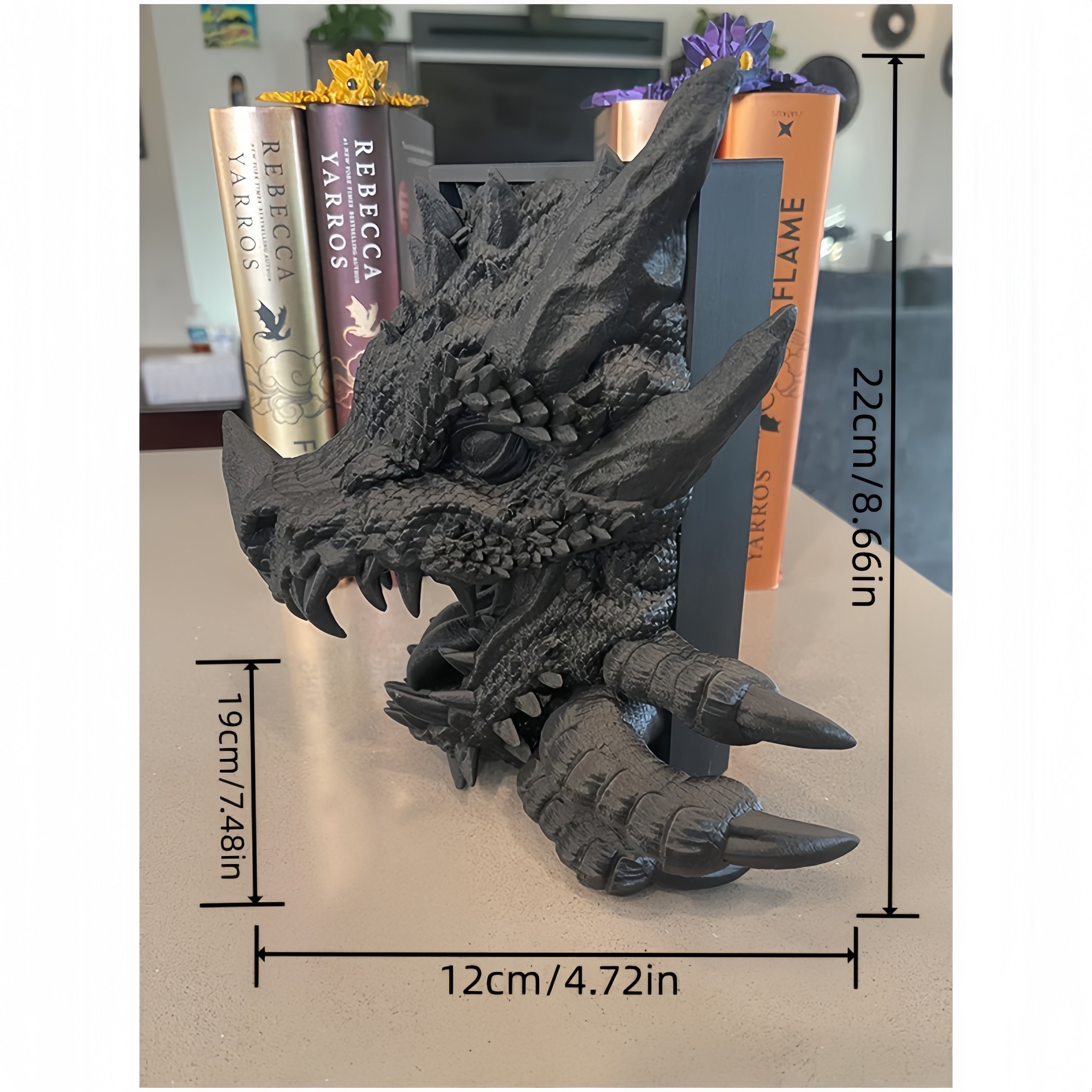 DragonGuard - Fermalibri con design a drago - Decorazione fantasy per interni