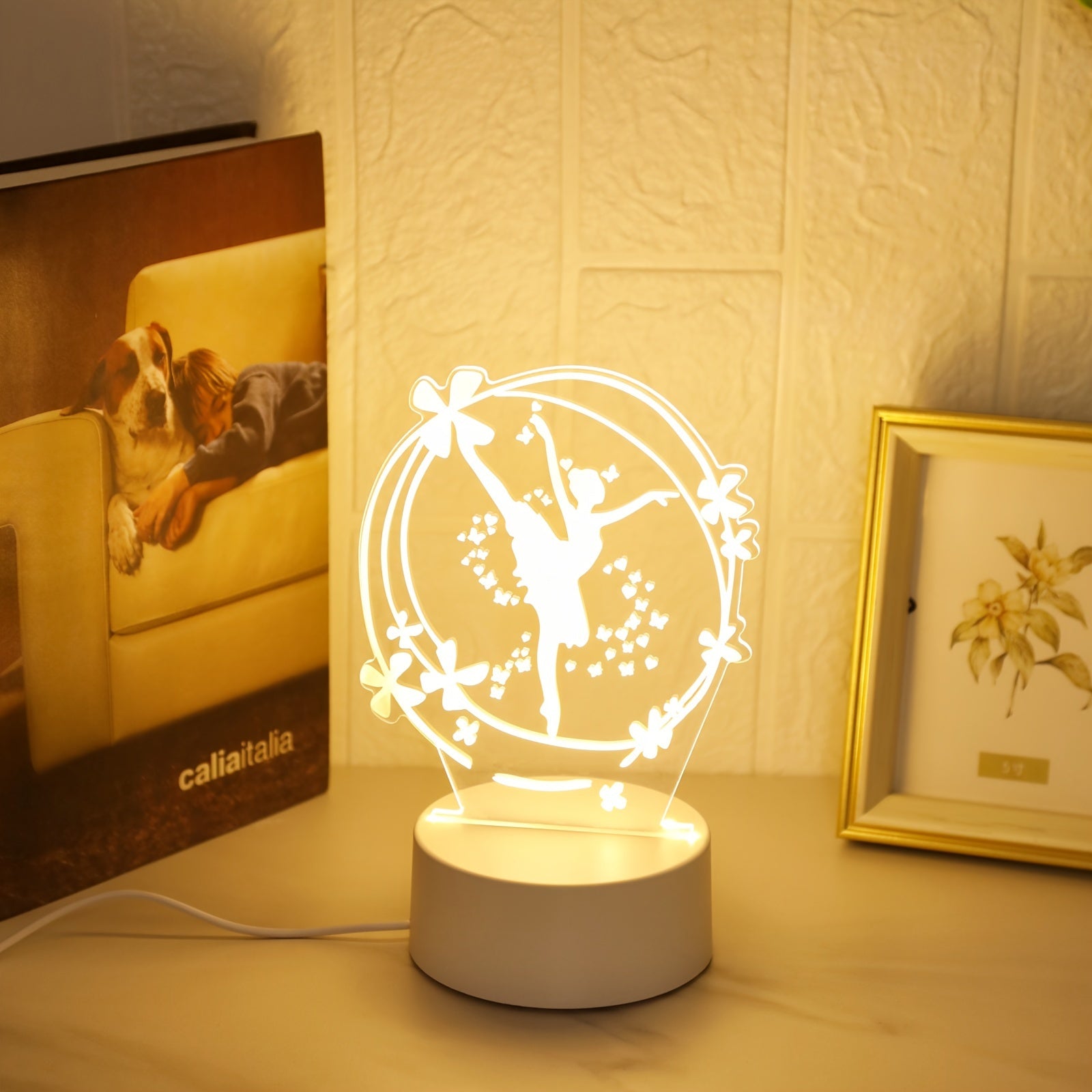 RuimteLamp - Lámpara nocturna LED 3D Bailarina de ballet alimentada por USB