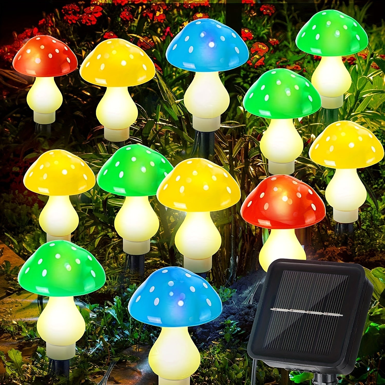 SolarGlow - Solar Mushroom Garden Lamps with 8 Modes, Energy-Saving Decorative Outdoor Lighting