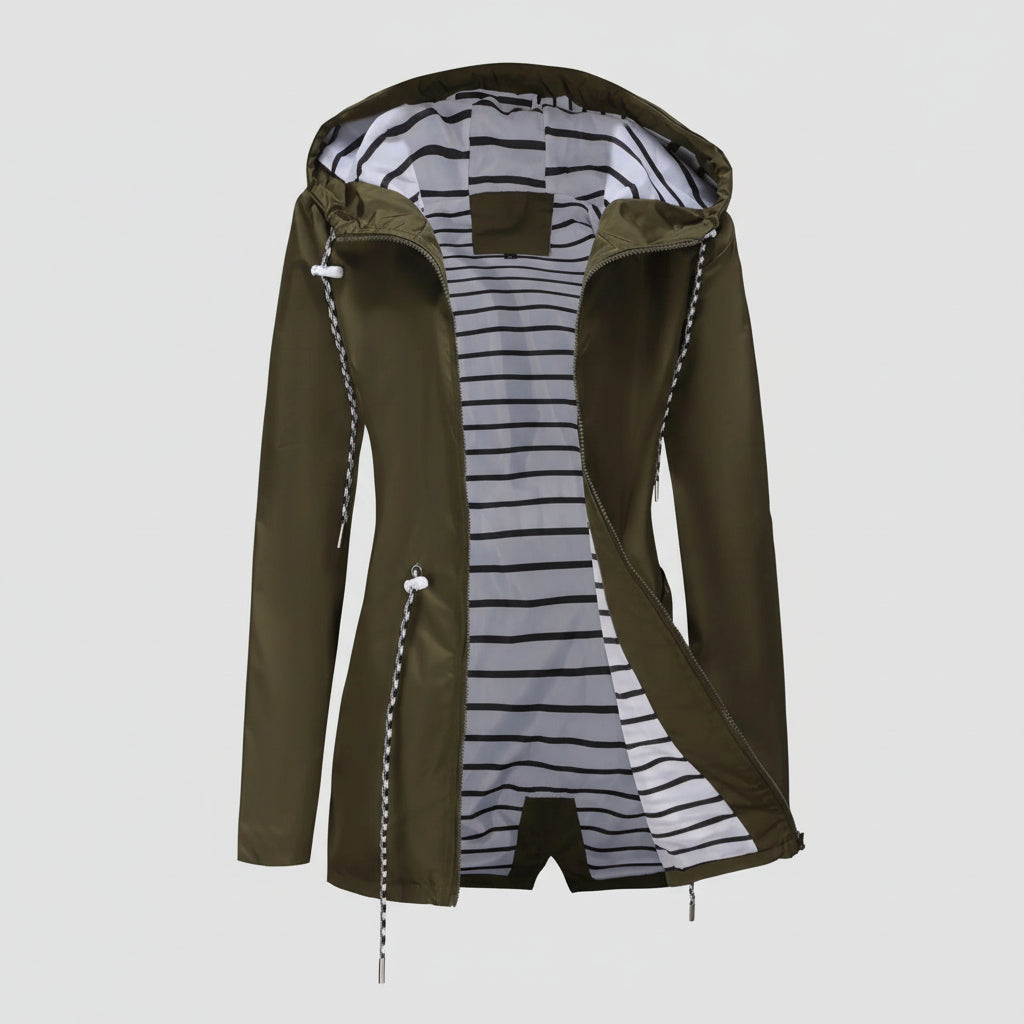 Dames Regenjas Lange Waterdichte Jas Voor Alle Seizoenen