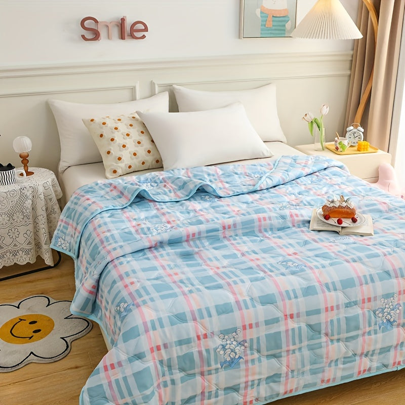 Soft & Lightweight Summer Blanket - Breathable and Skin-Friendly Throw for Sofa, Air Conditioning, and Multiple Uses